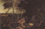 Nicolas Poussin Landscape with St.Jerome oil painting on canvas
